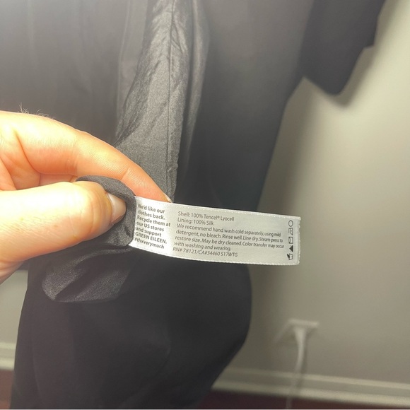 Eileen Fisher Women’s Black Tencel Open Front oversized Blazer Jacket Size S/P - Picture 7 of 9